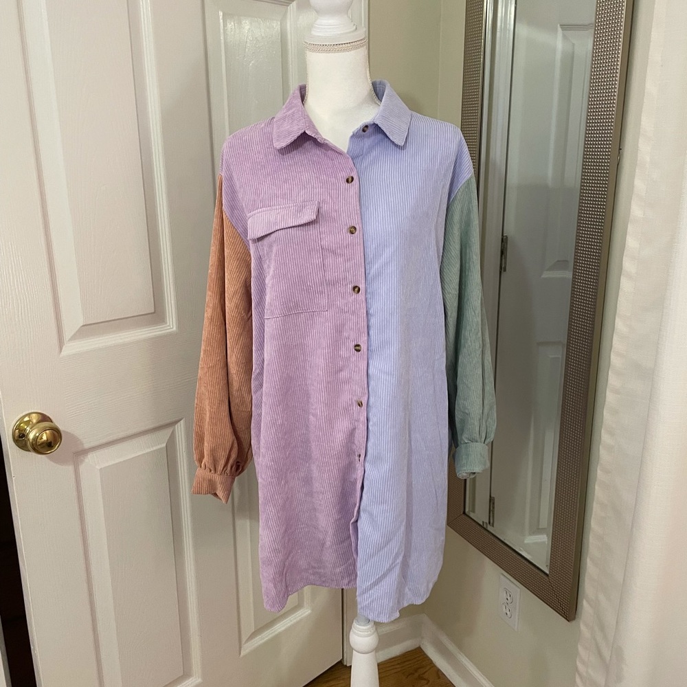 Nasty gal NWT size 8 corduroy multi dress